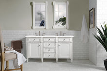 Load image into Gallery viewer, Brittany 60&quot; Bright White Double Vanity w/ 3 CM Classic White Quartz Top