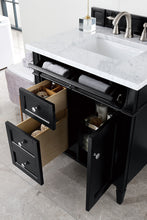 Load image into Gallery viewer, Bathroom Vanities Outlet Atlanta Renovate for LessBrittany 30&quot; Single Vanity, Black Onyx w/ 3 CM Carrara Marble Top