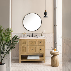 Breckenridge 36" Single Vanity, Light Natural Oak w/ 3CM Eternal Marfil Top