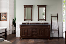 Load image into Gallery viewer, Brookfield 72&quot; Double Vanity, Burnished Mahogany w/ 3 CM Charcoal Soapstone Quartz Top