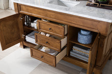 Load image into Gallery viewer, Brookfield 60&quot; Single Vanity, Country Oak w/ 3 CM Carrara Marble Top