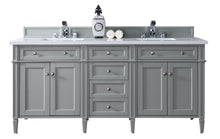 Load image into Gallery viewer, Brittany 72&quot; Urban Gray Double Vanity w/ 3 CM Classic White Quartz Top