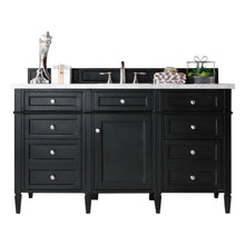 Load image into Gallery viewer, Brittany 60&quot; Single Vanity, Black Onyx w/ 3 CM Arctic Fall Solid Surface Top