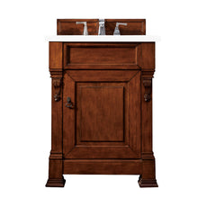 Load image into Gallery viewer, Brookfield 26&quot; Single Vanity, Warm Cherry w/ 3 CM Classic White Quartz Top