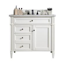 Load image into Gallery viewer, Brittany 36&quot; Bright White Single Vanity w/ 3 CM Carrara Marble Top