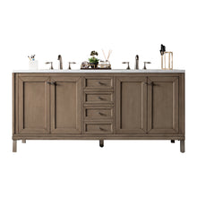 Load image into Gallery viewer, Chicago 72&quot; Double Vanity, Whitewashed Walnut w/ 3 CM Eternal Jasmine Pearl Quartz Top