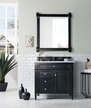 Load image into Gallery viewer, Brittany 36&quot; Black Onyx Single Vanity w/ 3 CM Carrara Marble Top