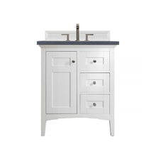 Load image into Gallery viewer, Palisades 30&quot; Single Vanity, Bright White, w/ 3 CM Charcoal Soapstone Quartz Top