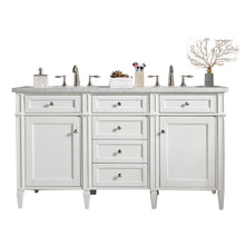 Load image into Gallery viewer, Brittany 60&quot; Bright White Double Vanity w/ 3 CM Arctic Fall Solid Surface Top