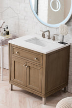 Load image into Gallery viewer, Chicago 30&quot; Single Vanity Whitewashed Walnut w/ 3 CM Classic White Quartz Top James Martin