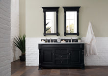 Load image into Gallery viewer, Brookfield 60&quot; Double Vanity, Antique Black w/ 3 CM Carrara Marble Top