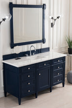 Load image into Gallery viewer, Brittany 60&quot; Victory Blue Single Vanity w/ 3 CM Carrara Marble Top