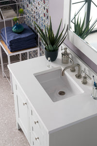 Palisades 36" Single Vanity, Bright White, w/ 3 CM White Zeus Quartz Top