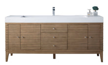 Load image into Gallery viewer, Linear 72&quot; Single Vanity Whitewashed Walnut w/ Glossy White Composite Top