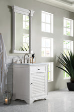 Load image into Gallery viewer, Savannah 26&quot; Bright White Single Vanity w/ 3 CM Carrara Marble Top