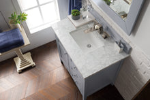 Load image into Gallery viewer, Bathroom Vanities Outlet Atlanta Renovate for LessPalisades 36&quot; Single Vanity, Silver Gray w/ 3 CM Carrara Marble Top