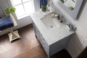 Bathroom Vanities Outlet Atlanta Renovate for LessPalisades 36" Single Vanity, Silver Gray w/ 3 CM Carrara Marble Top