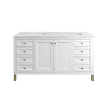 Load image into Gallery viewer, Chicago 60&quot; Double Vanity, Glossy White w/ 3CM Ethereal Noctis Top