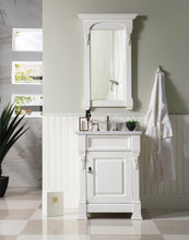 Load image into Gallery viewer, Brookfield 26&quot; Single Vanity, Bright White w/ 3 CM Carrara Marble Top