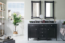 Load image into Gallery viewer, Brittany 60&quot; Black Onyx Double Vanity w/ 3 CM Carrara Marble Top