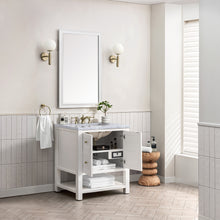 Load image into Gallery viewer, Breckenridge 30&quot; Single Vanity, Bright White w/ 3CM Carrara Marble Top