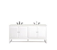Load image into Gallery viewer, Athens 72&quot; Double Vanity Cabinet, Glossy White, w/ 3 CM Eternal Jasmine Pearl Quartz Top