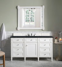 Load image into Gallery viewer, Brittany 60&quot; Bright White Single Vanity w/ 3 CM Charcoal Soapstone Quartz Top
