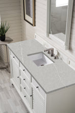 Load image into Gallery viewer, Providence 60&quot; Single Vanity Cabinet, Bright White, w/ 3 CM Eternal Serena Quartz Top James Martin