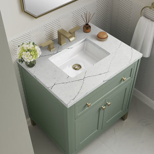 Bathroom Vanities Outlet Atlanta Renovate for LessChicago 30" Single Vanity, Smokey Celadon w/ 3CM Ethereal Noctis Top