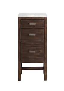 Addison 15"  Base Cabinet w/ Drawers, Mid Century Acacia w/ 3 CM Eternal Jasmine Pearl Quartz Top