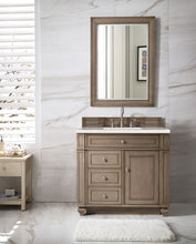 Load image into Gallery viewer, Bristol 36&quot; Single Vanity, Whitewashed Walnut, w/ 3 CM Eternal Serena Quartz Top