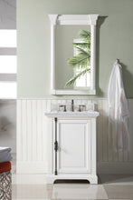 Load image into Gallery viewer, Providence 26&quot; Bright White Single Vanity w/ 3 CM Carrara Marble Top