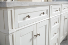 Load image into Gallery viewer, Bathroom Vanities Outlet Atlanta Renovate for LessBrittany 72&quot; Bright White Double Vanity w/ 3 CM Carrara Marble Top