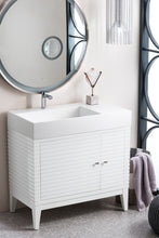 Load image into Gallery viewer, Bathroom Vanities Outlet Atlanta Renovate for LessLinear 36&quot; Single Vanity, Glossy White w/ Glossy White Composite Top