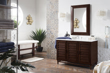 Load image into Gallery viewer, Portland 48&quot; Single Vanity, Burnished Mahogany w/ 3 CM Carrara Marble Top