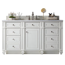 Load image into Gallery viewer, Bristol 60&quot; Single Vanity, Bright White, w/ 3 CM Arctic Fall Solid Surface Top