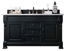 Load image into Gallery viewer, Brookfield 60&quot; Single Vanity, Antique Black w/ 3 CM Arctic Fall Solid Surface Top