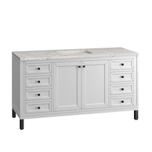 Load image into Gallery viewer, Bathroom Vanities Outlet Atlanta Renovate for LessChicago 60&quot; Single Vanity, Glossy White w/ 3CM Eternal Jasmine Pearl Top