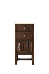Athens 15" Cabinet w/ Drawers & Door, Mid Century Acacia w/ 3 CM Eternal Marfil Top James Martin