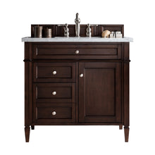 Load image into Gallery viewer, Brittany 36&quot; Burnished Mahogany Single Vanity w/ 3 CM Eternal Jasmine Pearl Quartz Top