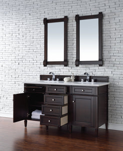 Bathroom Vanities Outlet Atlanta Renovate for LessBrittany 60" Burnished Mahogany Double Vanity w/ 3 CM Classic White Quartz Top