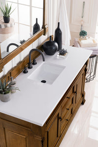 Bathroom Vanities Outlet Atlanta Renovate for LessBrookfield 60" Single Vanity, Country Oak w/ 3 CM Classic White Quartz Top