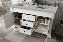 Load image into Gallery viewer, Bathroom Vanities Outlet Atlanta Renovate for LessBrookfield 60&quot; Double Vanity, Bright White w/ 3 CM Eternal Serena Quartz Top