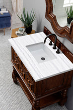 Load image into Gallery viewer, Castilian 36&quot; Aged Cognac Single Vanity w/ 3 CM Arctic Fall Solid Surface Top