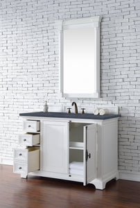 Bathroom Vanities Outlet Atlanta Renovate for LessProvidence 48" Single Vanity Cabinet, Bright White, w/ 3 CM Charcoal Soapstone Quartz Top
