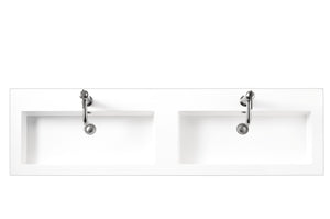 Bathroom Vanities Outlet Atlanta Renovate for LessComposite Countertop 63" W x 18" D  Sink (Double Basins), White Glossy