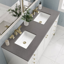 Load image into Gallery viewer, Chicago 60&quot; Double Vanity, Glossy White w/ 3CM Grey Expo Top