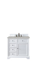 Load image into Gallery viewer, Savannah 36&quot; Single Vanity Cabinet, Bright White, w/ 3 CM Eternal Serena Quartz Top