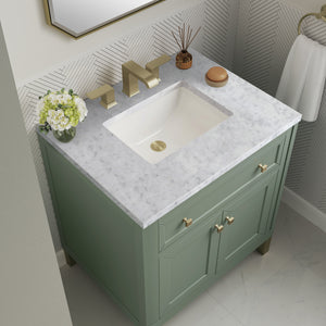 Bathroom Vanities Outlet Atlanta Renovate for LessChicago 30" Single Vanity, Smokey Celadon w/ 3CM Carrara Marble Top