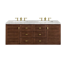 Load image into Gallery viewer, Amberly 60&quot; Double Vanity, Mid-Century Walnut w/ 3CM Eternal Jasmine Pearl Top